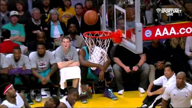 November 9, 2014 - Hornets vs. Lakers - Ronnie Price Between The Legs To Ed Davis