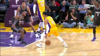 April 7, 2017 - Kings vs. Lakers - Jordan Clarkson To Brandon Ingram For Dunk