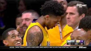 April 7, 2017 - Kings vs. Lakers - Brandon Ingram Driving And 1 Dunk