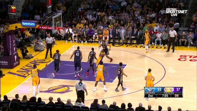 April 11, 2017 - Pelicans vs. Lakers - 1st Half Team Highlights