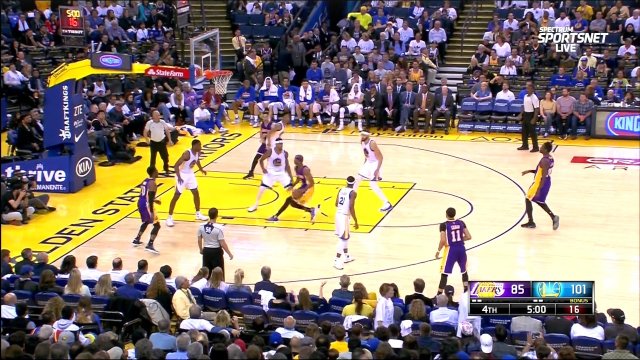 April 12, 2017 - Lakers vs. Warriors - 4th Quarter Team Highlights