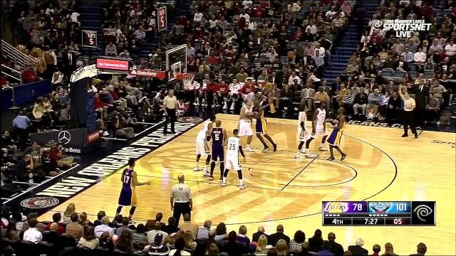 November 12, 2014 - Lakers vs. Pelicans - Kobe Bryant Pump Fake And 1