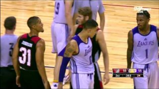 July 17, 2017 - Trail Blazers vs. Lakers - Kyle Kuzma Driving And 1