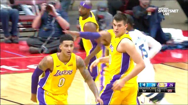 September 30, 2017 - Timberwolves vs. Lakers - Ivica Zubac Dunks On Gorgui Dieng