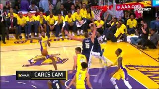 October 2, 2017 - Nuggets vs. Lakers - Lonzo Ball And 1 Layup