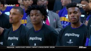 October 8, 2017 - Kings vs. Lakers - Magic Johnson Addresses The Crowd & National Anthem