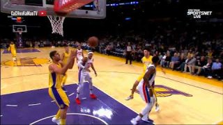 October 31, 2017 - Pistons vs. Lakers - Lonzo Ball Tap Rebound Assist To Brook Lopez