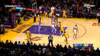 October 31, 2017 - Pistons vs. Lakers - Brook Lopez Buzzer Beating Three To End The Half