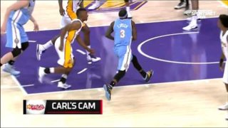 November 23, 2014 - Nuggets vs. Lakers - Ed Davis Block Leads To Wayne Ellington Fastbreak Dunk