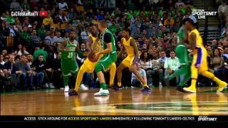 November 8, 2017 - Lakers vs. Celtics - Julius Randle Steal And Dunk