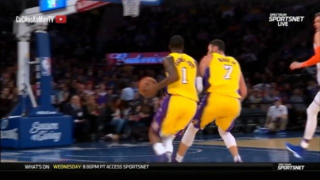 December 12, 2017 - Lakers vs. Knicks - Kentavious Caldwell-Pope Alleyoop To Lonzo Ball
