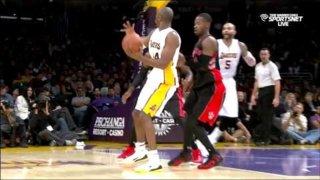 November 30, 2014 - Raptors vs. Lakers - Kobe Bryant No Look Pass To Carlos Boozer