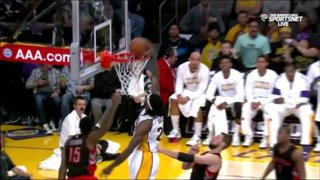 November 30, 2014 - Raptors vs. Lakers - Kobe Bryant Behind The Back Pass To Jordan Hill