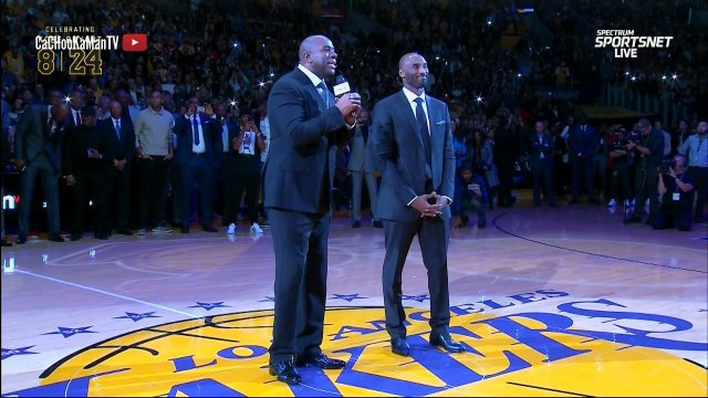 December 18, 2017 - Warriors vs. Lakers - Kobe Bryant Jersey Retirement Ceremony