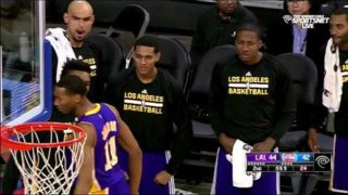 December 2, 2014 - Lakers vs. Pistons - Wesley Johnson Monster And 1 Dunk