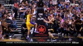 January 28, 2018 - Lakers vs. Raptors - Kyle Kuzma Baseline Dunk On Jakob Poeltl