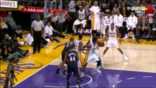 December 7, 2014 - Pelicans vs. Lakers - Nick Young Blocks Ryan Anderson