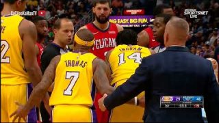 February 14, 2018 - Lakers vs. Pelicans - Isaiah Thomas And Rajon Rondo Get Ejected For Some Reason