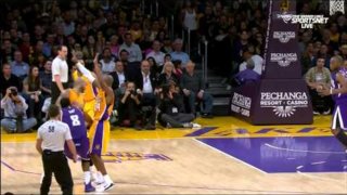 December 9, 2014 - Kings vs. Lakers - Kobe Bryant Fastbreak Dunk And Three Pointer