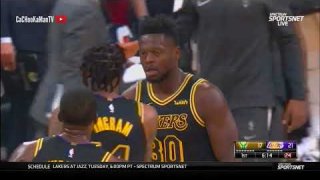 March 30, 2018 - Bucks vs. Lakers - Julius Randle Posterizes Tyler Zeller