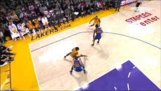 December 23, 2014 - Warriors vs. Lakers - Ronnie Price Spin And Scoop Layup On Stephen Curry