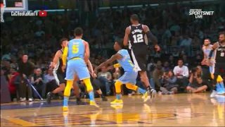 April 4, 2018 - Spurs vs. Lakers - Ivica Zubac Posterizes Davis Bertans