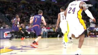 December 28, 2014 - Suns vs. Lakers - Wesley Johnson Blocks Goran Dragic