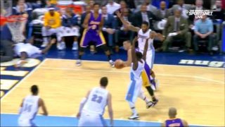 December 30, 2014 - Lakers vs. Nuggets - Jeremy Lin And 1 Layup