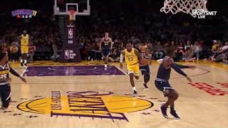LeBron James Fastbreak Dunk - Nuggets vs. Lakers - October 2, 2018