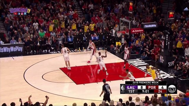 LeBron James Back To Back Tomahawk Dunks - Lakers vs. Trail Blazers - October 18, 2018