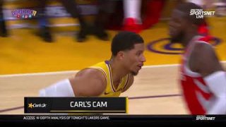 James Ennis III Clotheslines Josh Hart - Rockets vs. Lakers - October 20, 2018