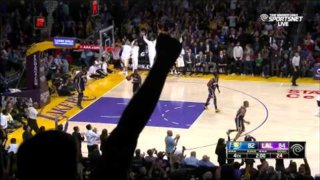 January 4, 2015 - Pacers vs. Lakers - Kobe Bryant Almost Loses The Ball And Makes A Three Pointer