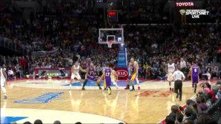January 7, 2015 - Lakers vs. Clippers - Jeremy Lin Makes 30 Foot Three Pointer
