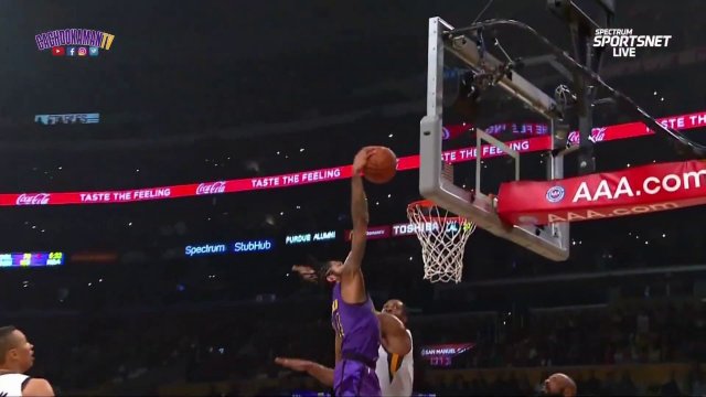 Brandon Ingram Driving Dunk By Derrick Favors - Jazz vs. Lakers - November 23, 2018