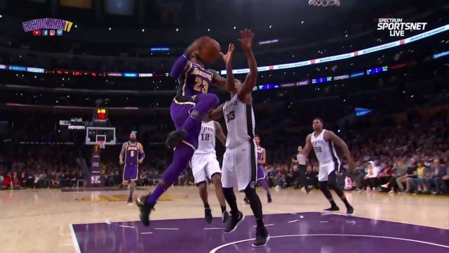 LeBron James Strong And 1 Layup - Spurs vs. Lakers - December 5, 2018