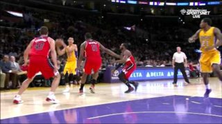 January 27, 2015 - Wizards vs. Lakers - Jeremy Lin Alleyoop To Ed Davis