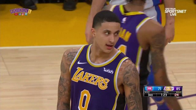 Kyle Kuzma Gets A 4 Point Play And A New Career High - Pistons vs. Lakers - January 9, 2019