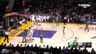 February 22, 2015 - Celtics vs. Lakers - Ed Davis Blocks Isaiah Thomas