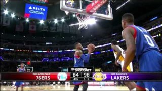 March 22, 2015 - 76ers vs. Lakers - Jeremy Lin Bullet Pass To Ed Davis For Layup