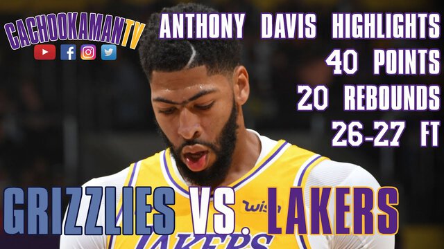 Anthony Davis Highlights - Grizzlies vs. Lakers - October 29, 2019