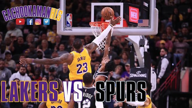 LeBron James Chasedown Block Leads To KCP Three Pointer - Lakers vs. Spurs - November 25, 2019