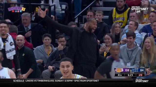 Dwight Howard Makes A Three Pointer - Lakers vs. Jazz - December 4, 2019