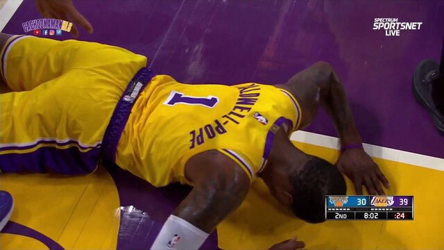 Bobby Portis Flagrant Foul 2 On Kentavious Caldwell-Pope - Knicks vs. Lakers - January 7, 2020