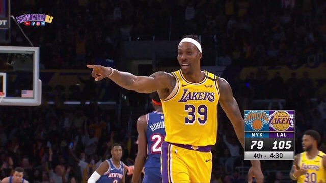 Dwight Howard 3 Pointer - Knicks vs. Lakers - January 7, 2020