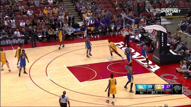 October 22, 2015 - Warriors vs. Lakers - Ryan Kelly Posterizes Andre Iguodala