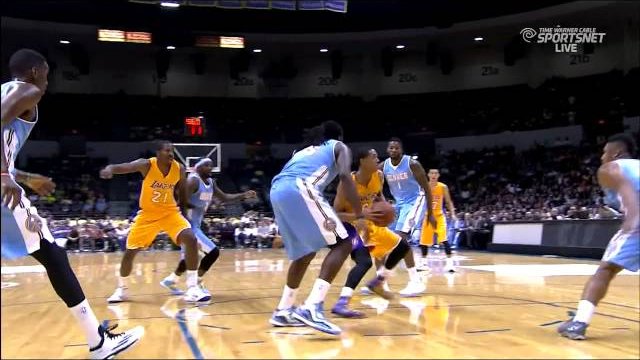 October 6, 2014 - Nuggets vs. Lakers - Julius Randle Reverse Layup