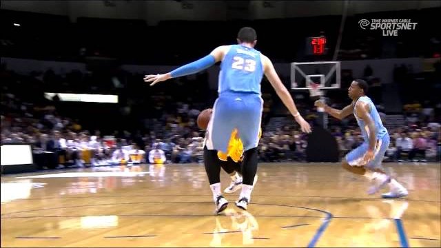October 6, 2014 - Nuggets vs. Lakers - Jeremy Lin Alleyoop To Ed Davis