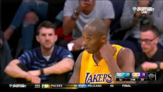January 8, 2016 - Thunder vs. Lakers - Kobe Bryant Passes To Roy Hibbert Between Kevin Durant's Legs
