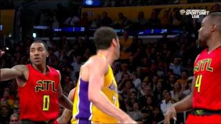 March 4, 2016 - Hawks vs. Lakers - Larry Nance Jr. Posterizes Al Horford