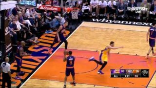 March 23, 2016 - Lakers vs. Suns - D'Angelo Russell Bounce Pass To Larry Nance Jr. For Dunk